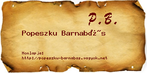Popeszku Barnabás névjegykártya